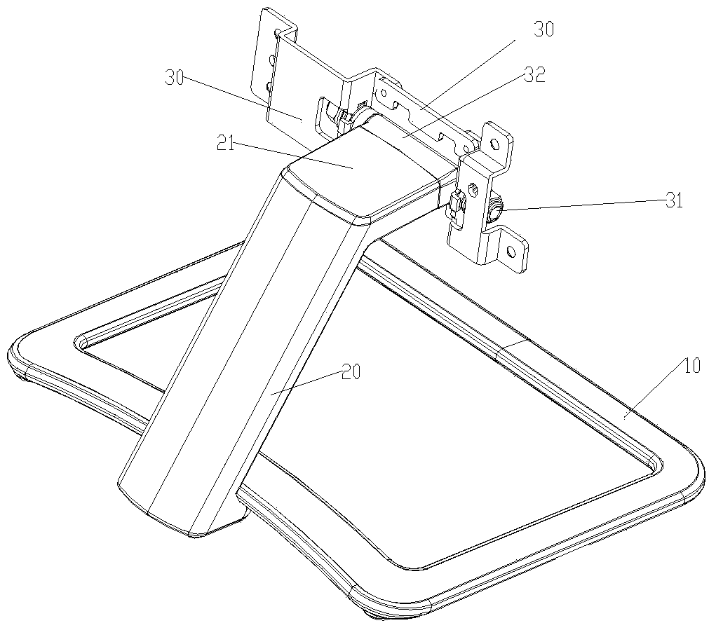 The support frame of the improved wedge-shaped plug-in and quick-release mechanism at the top of the column