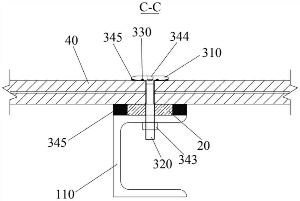 Fixing device for preventing glass from being lifted and construction method thereof