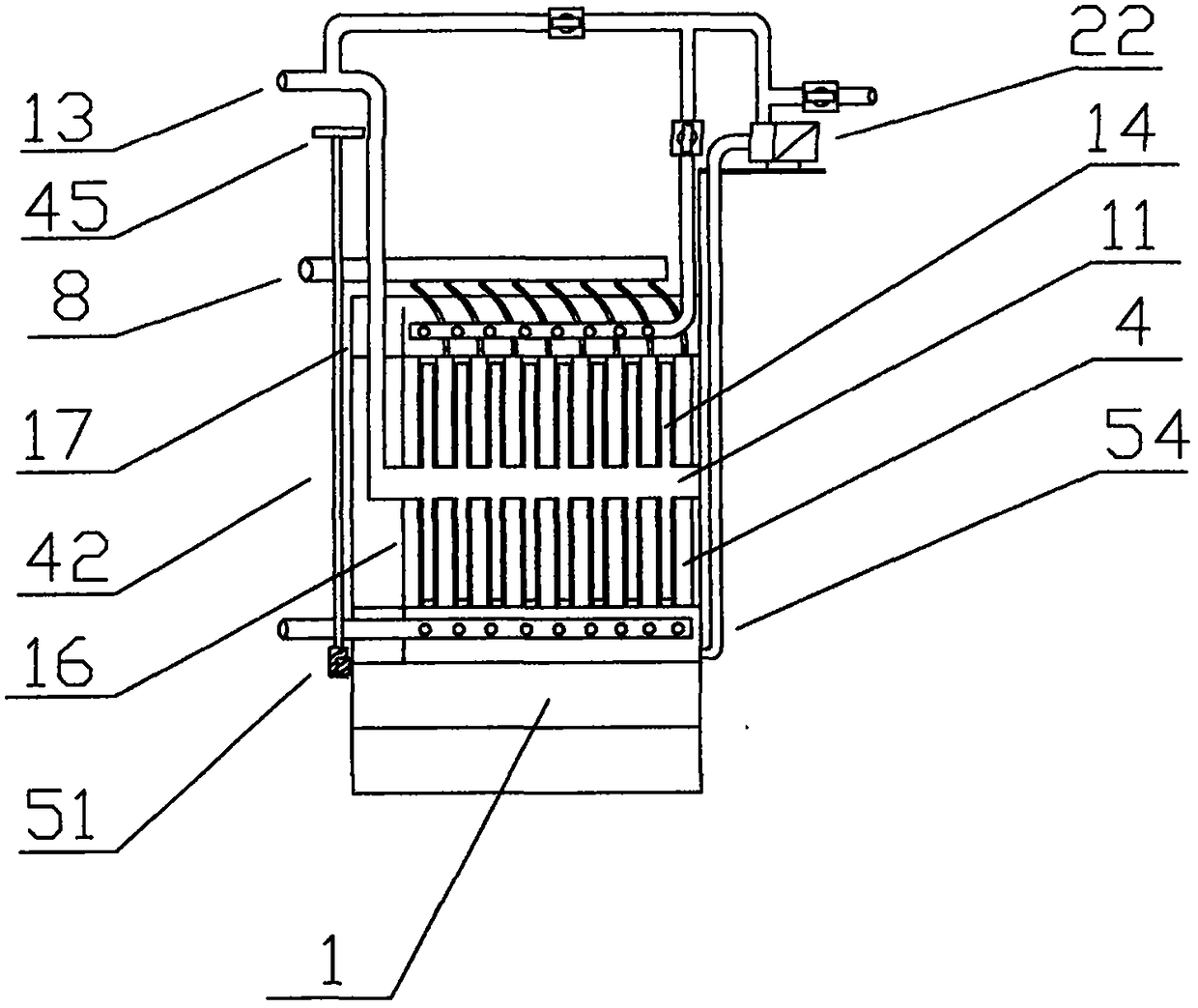 Jet self-cleaning type membrane assembly
