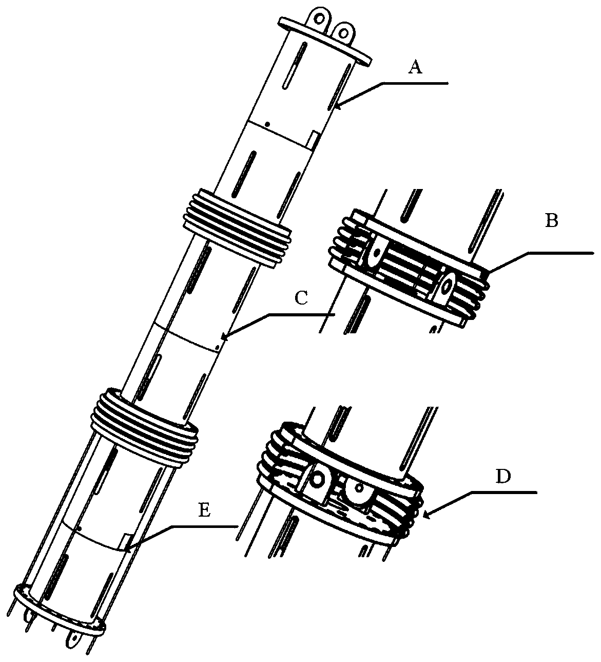 Reconfigurable redundant mechanical arm based on rope driving