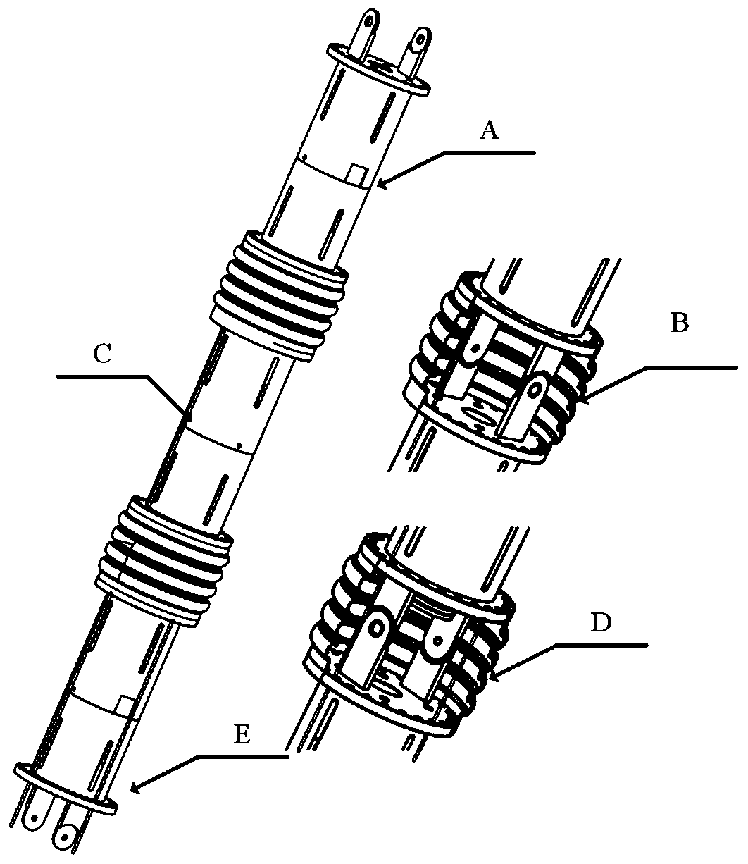 Reconfigurable redundant mechanical arm based on rope driving