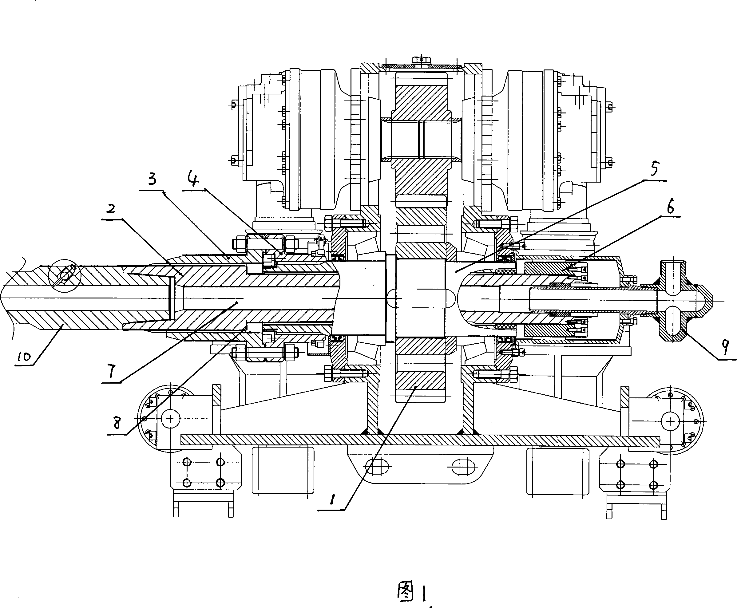Non-dredging guiding driller dynamic head main spindle