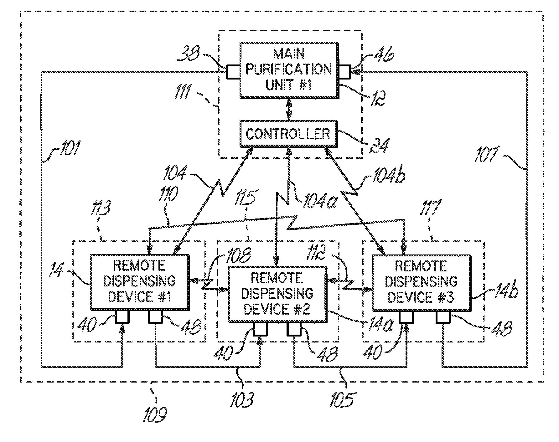 Methods for wirelessly operating water purification systems