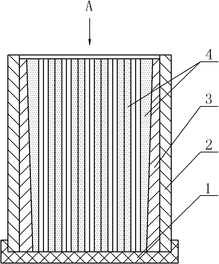 Special die for long bar ceramic blank bottom-pressing liquid lifting casting formation and preparation method for producing long bar ceramic by using same