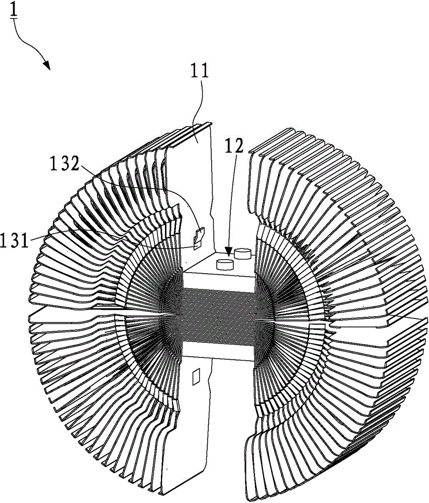 Buckling piece type radiating assembly