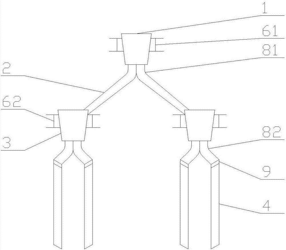 Concrete pouring device for arch wall lining trolley in single track railway tunnel and mounting method of concrete pouring device