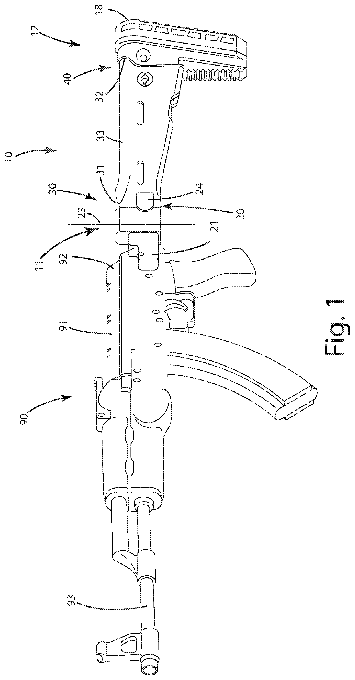 Firearm adjustable length stock assembly