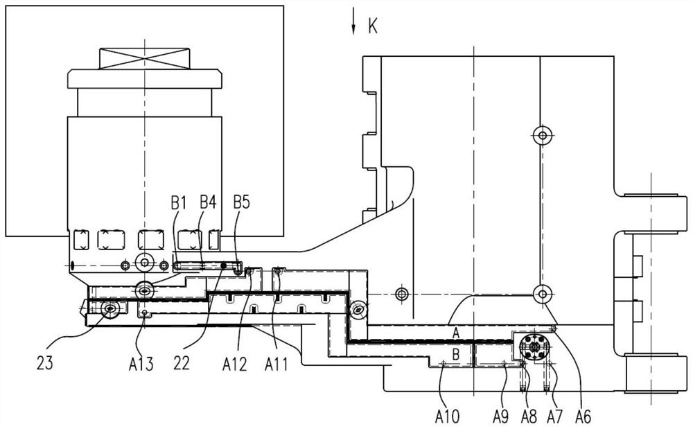 External circulating lubricating and cooling system for coal mining machine and coal mining machine cutting device