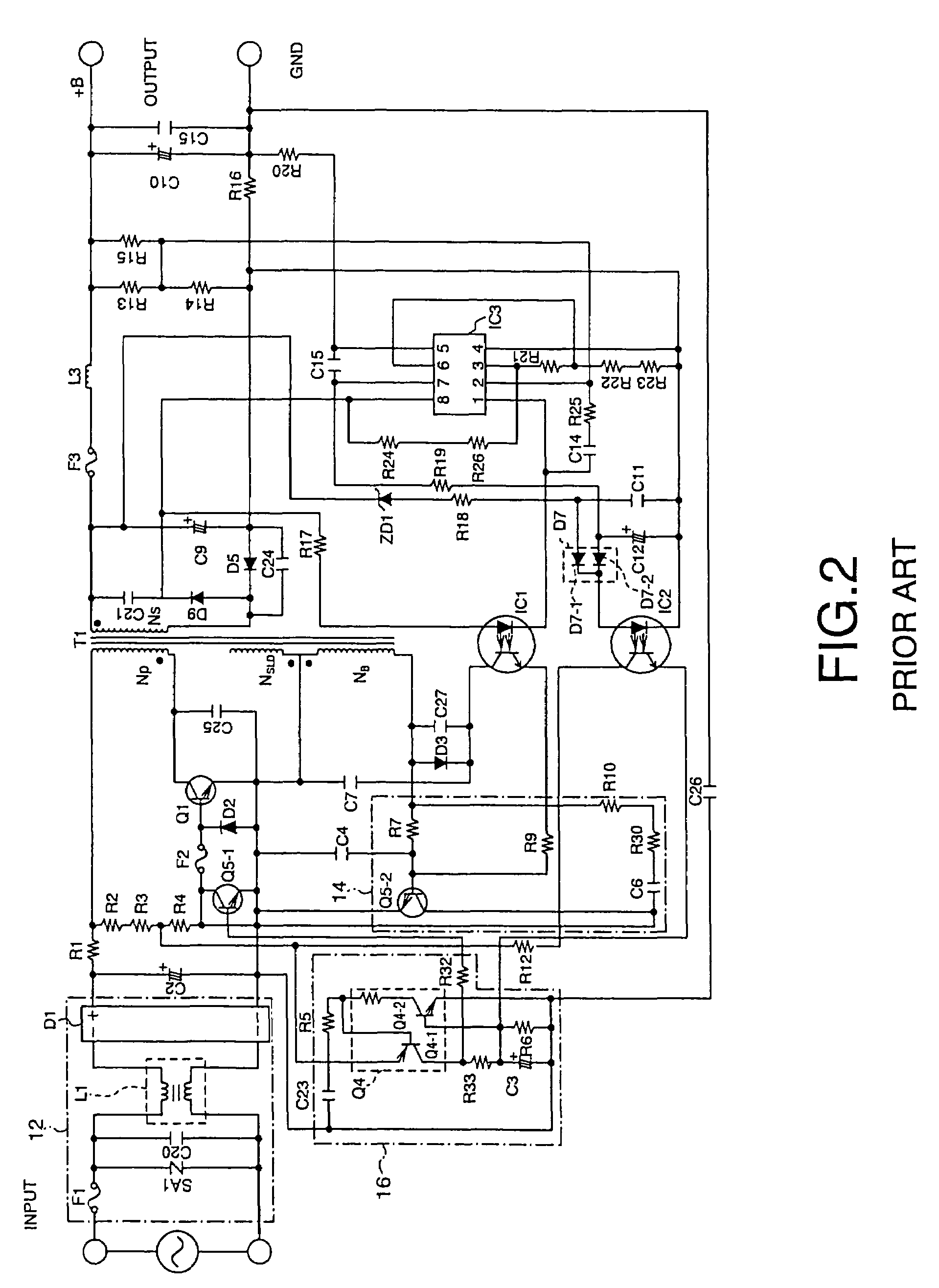 Switching type AC adapter circuit with a latch protection circuit