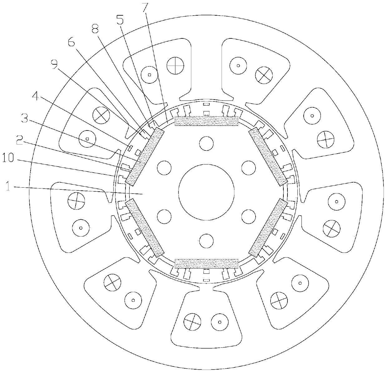 Rotor component and permanent magnet motor