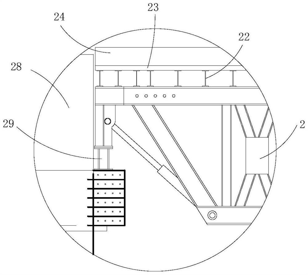 An assembled longitudinal beam, an assembled support without buttresses, a system and a design method thereof