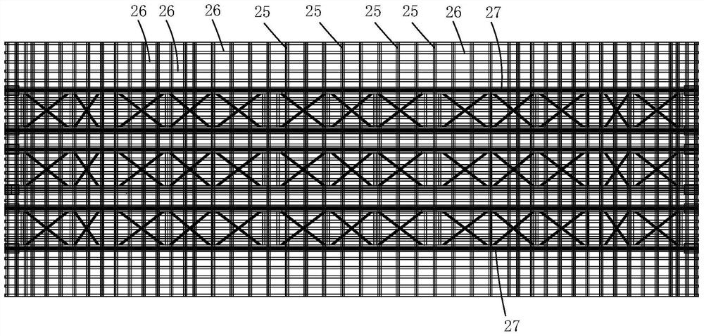 An assembled longitudinal beam, an assembled support without buttresses, a system and a design method thereof