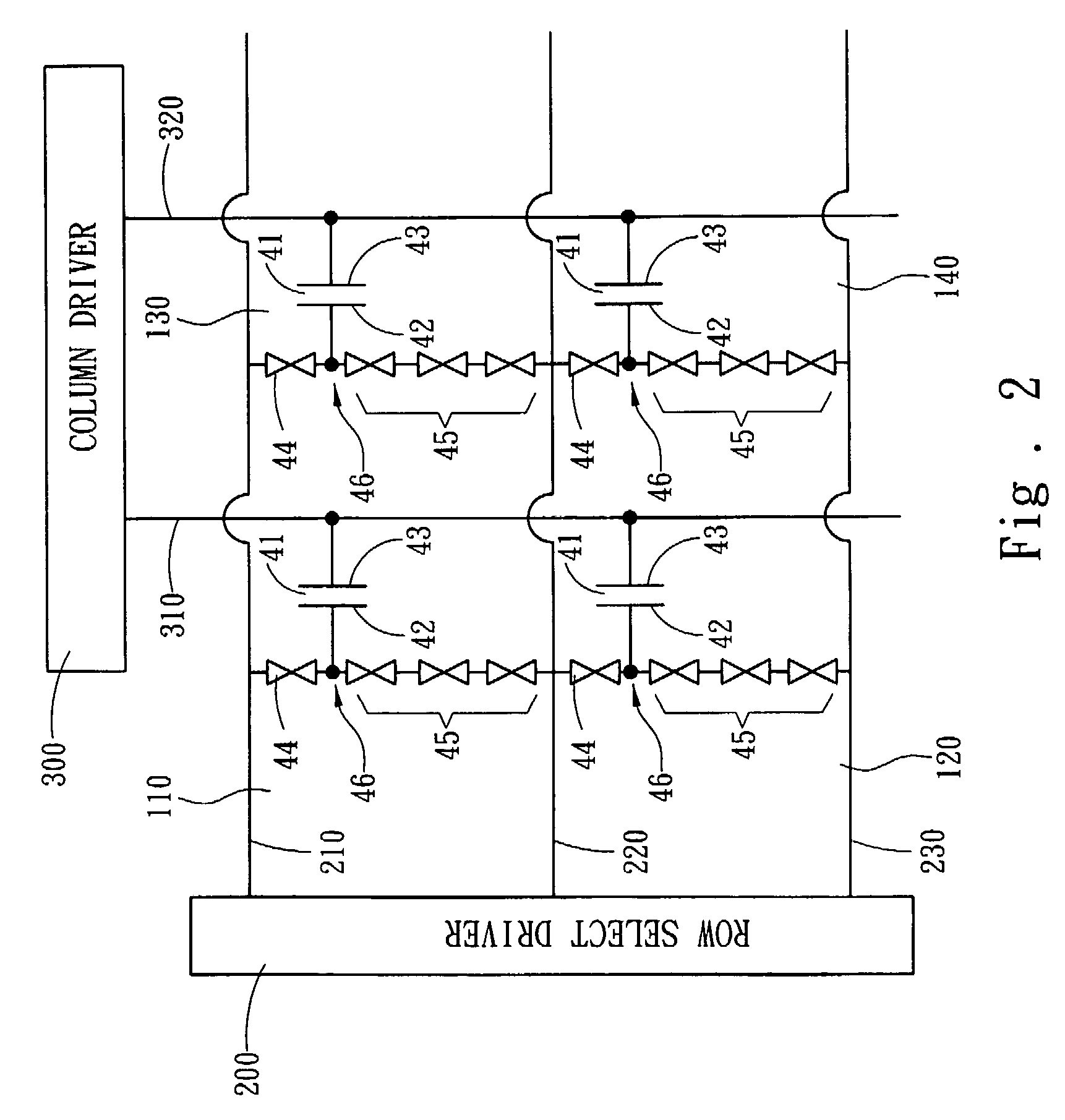 Structure and driving method for active photoelectric element