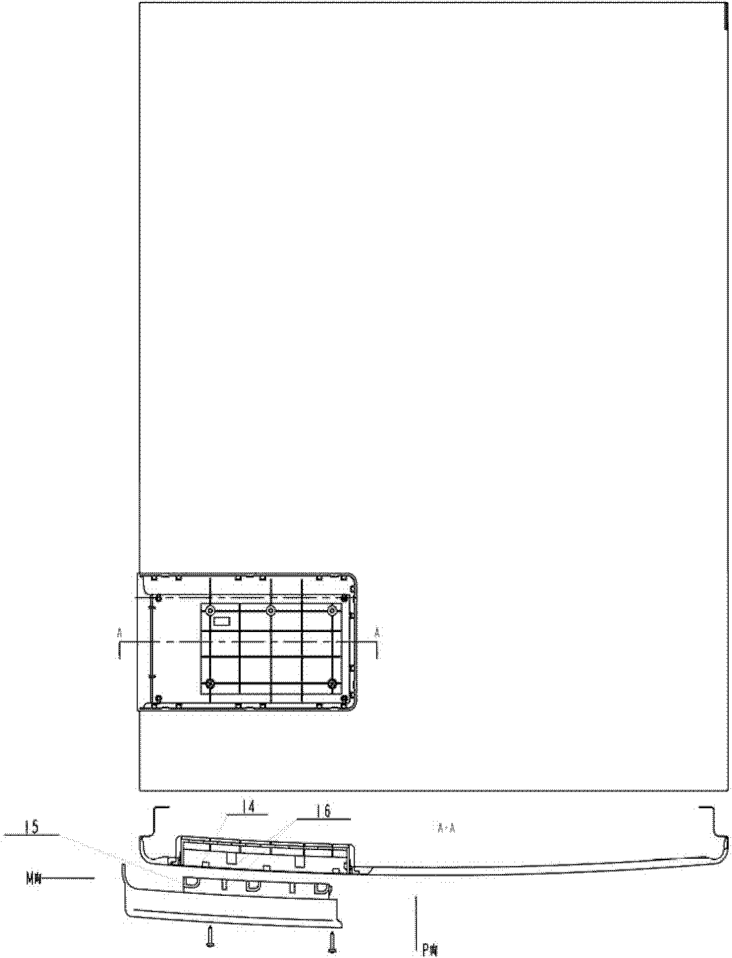 Installing structure for refrigerator display component with handle function