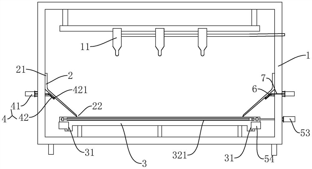 Powder recovery structure of electrostatic spraying chamber