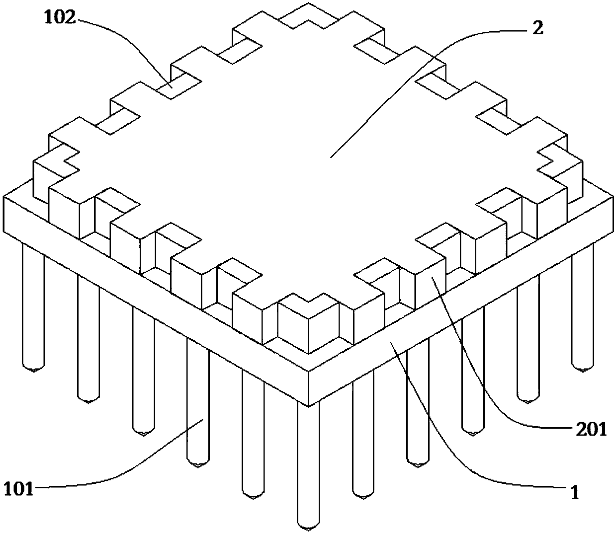 A bar-shaped positioning clip based on plastic geogrid