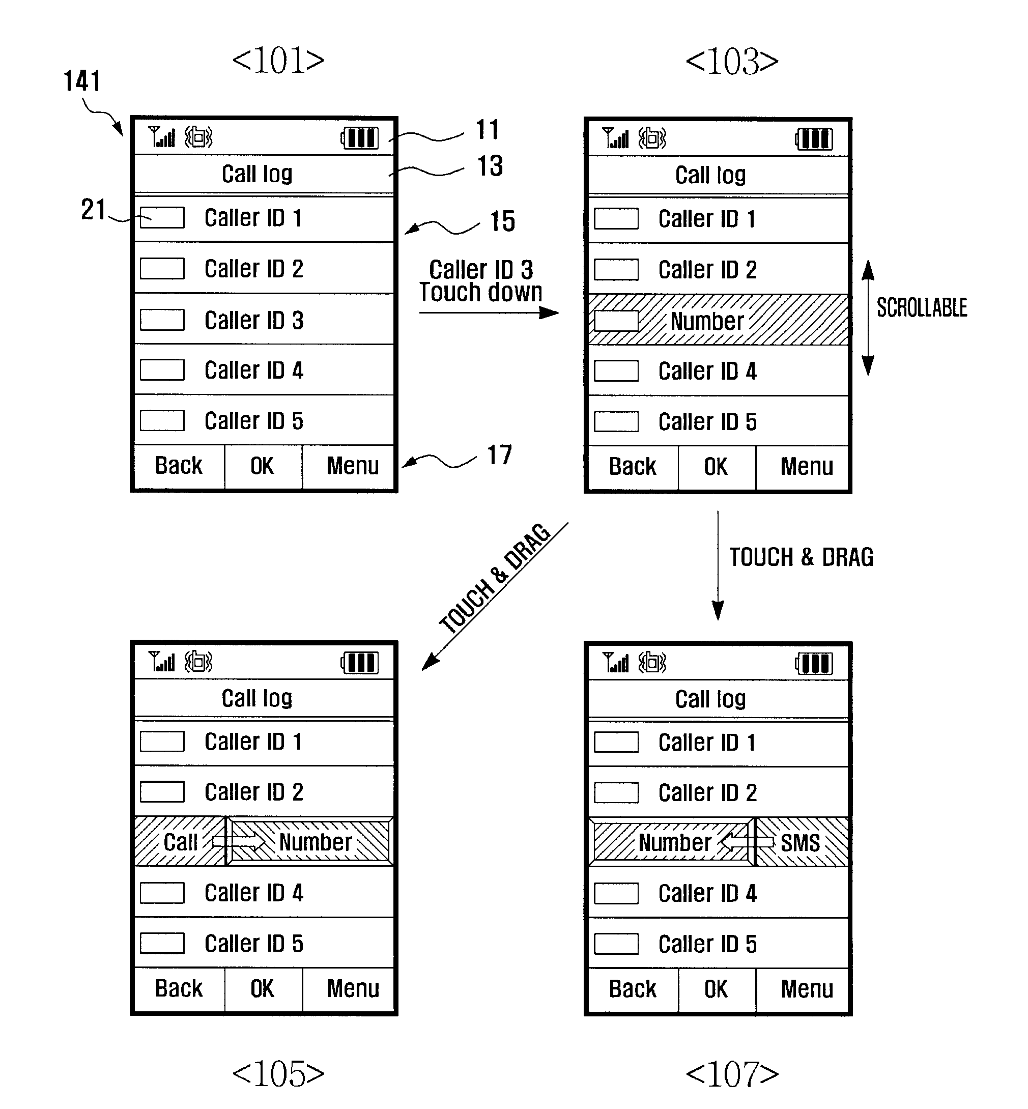 Mobile device and method for executing particular function through touch event on communication related list