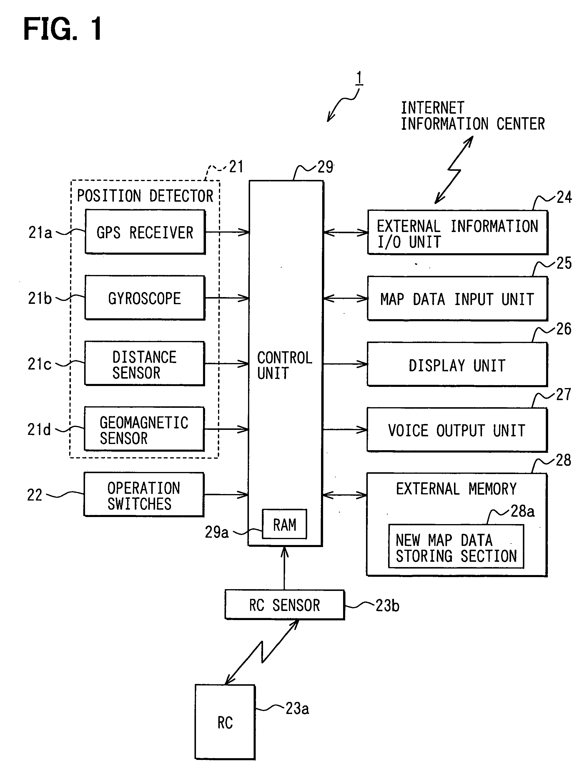 Electronic device having map display function and program for the same