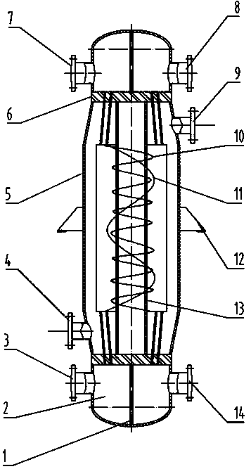 Multi-stream reducer tube wound heat exchanger