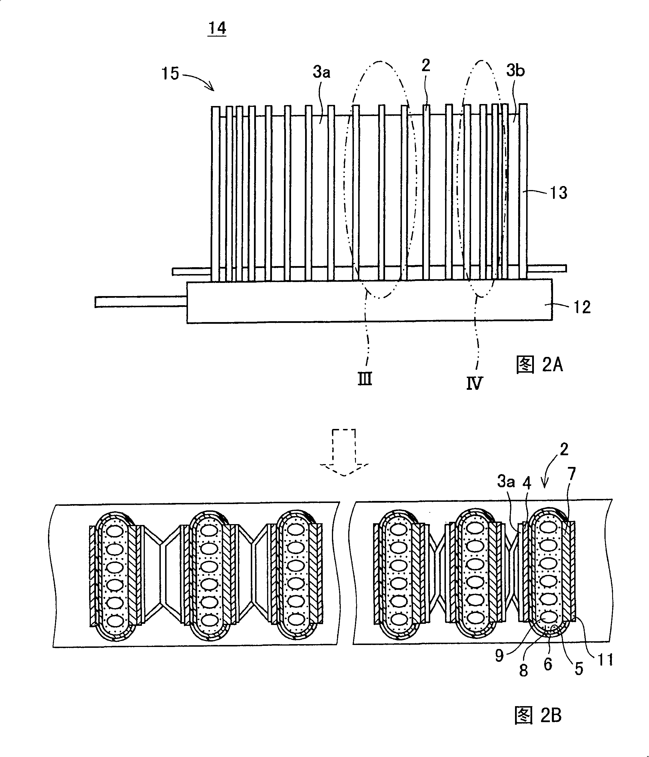 Fuel battery cell stack and fuel battery