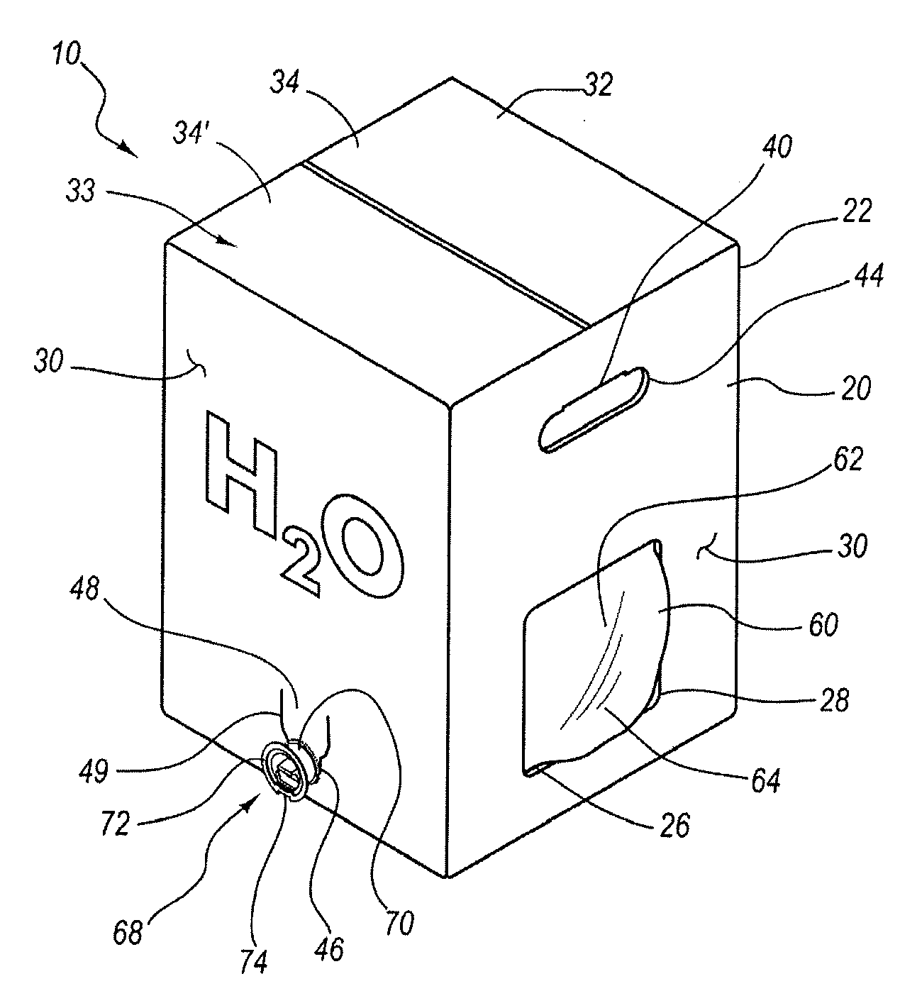 Temperature Controlled Liquid Dispenser, Containers Therefore, and Bag-In-Box Container Construction