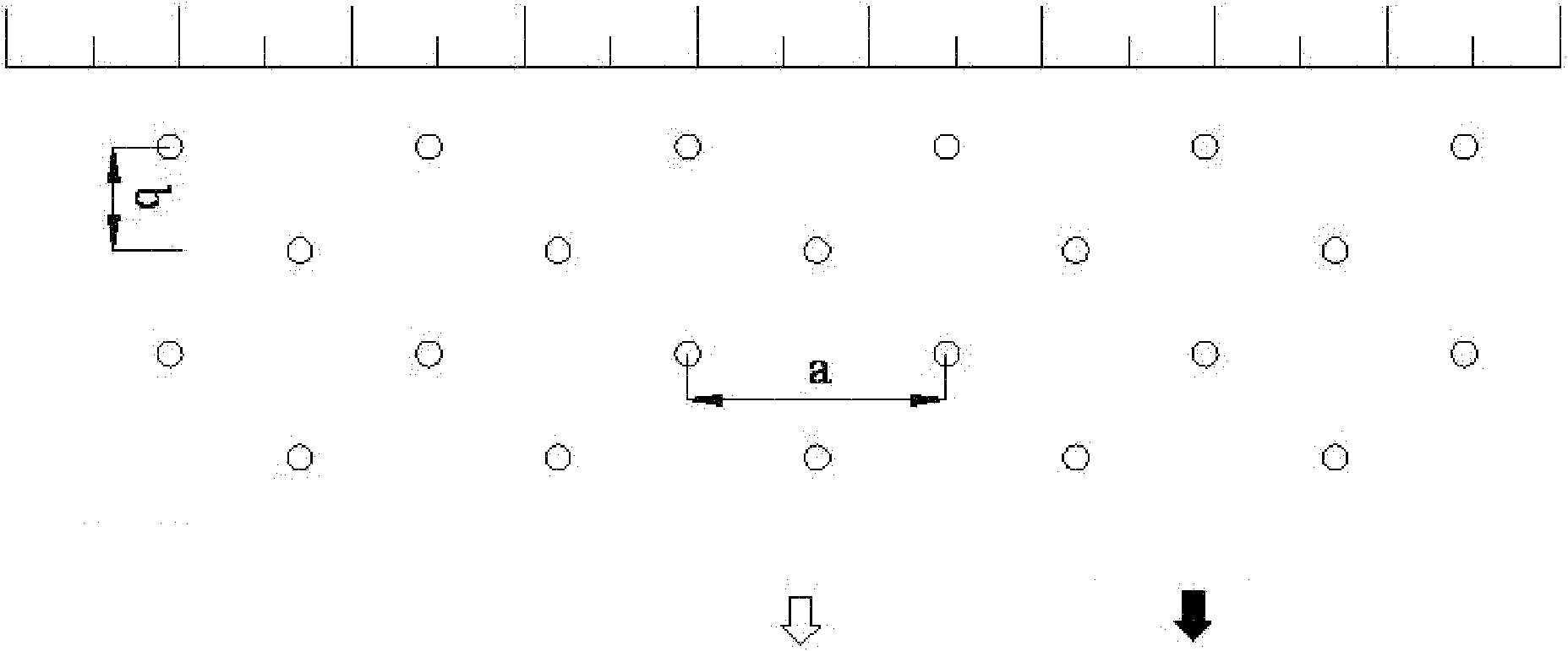 Reverse hole distributing method used in longhole bench blasting