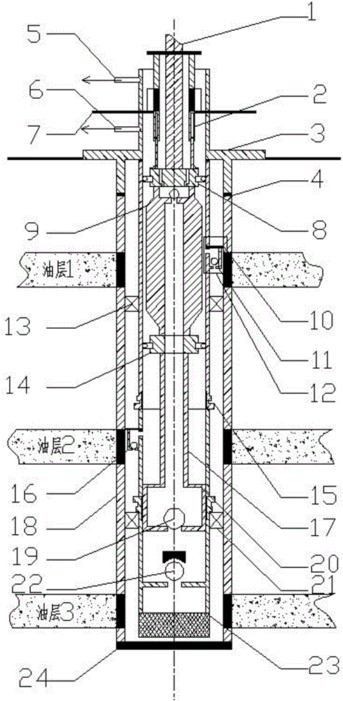 Oil production structure capable of achieving multi-oil-layer commingled production