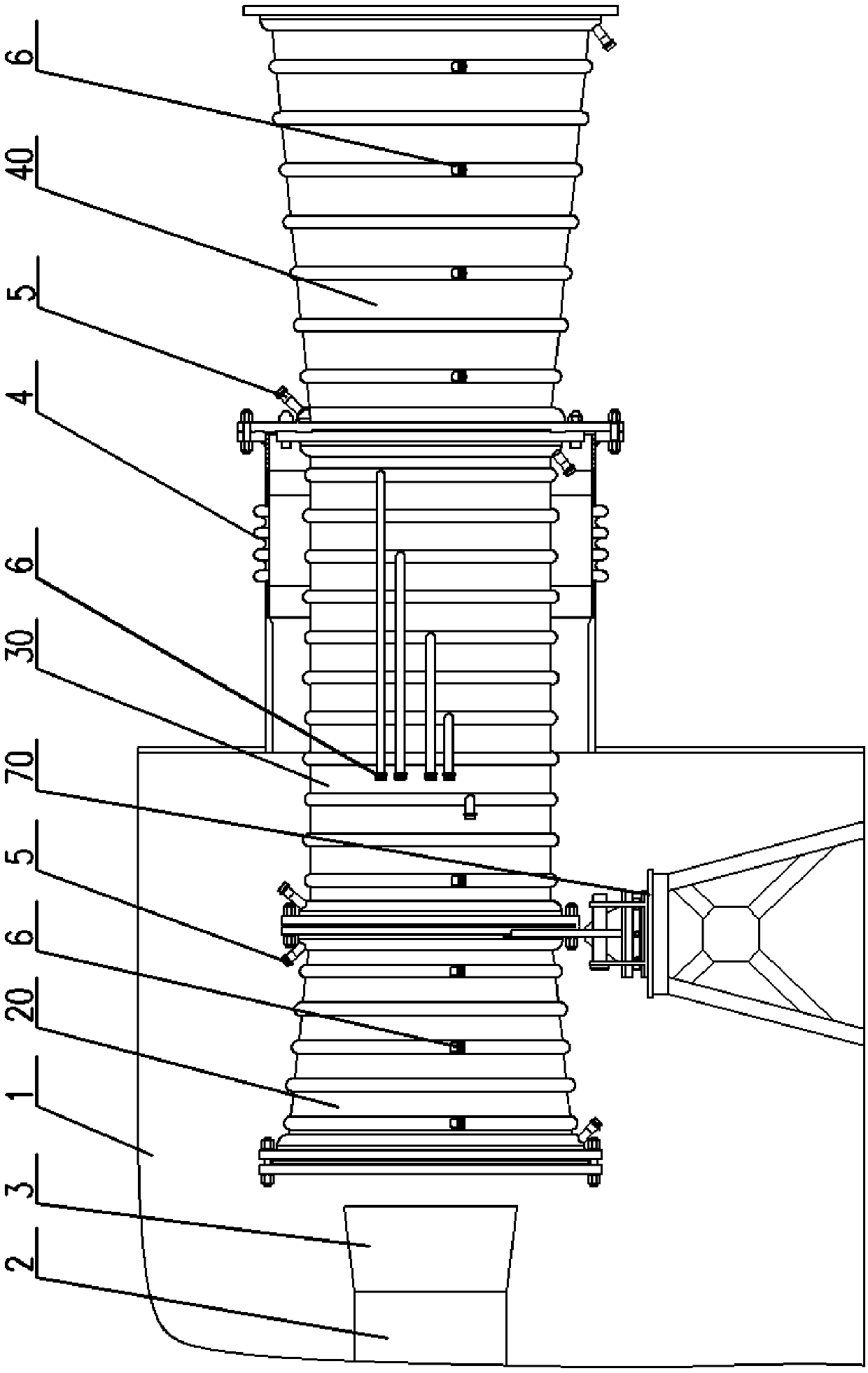 An exhaust device for the exhaust simulation test of a supersonic engine tail nozzle