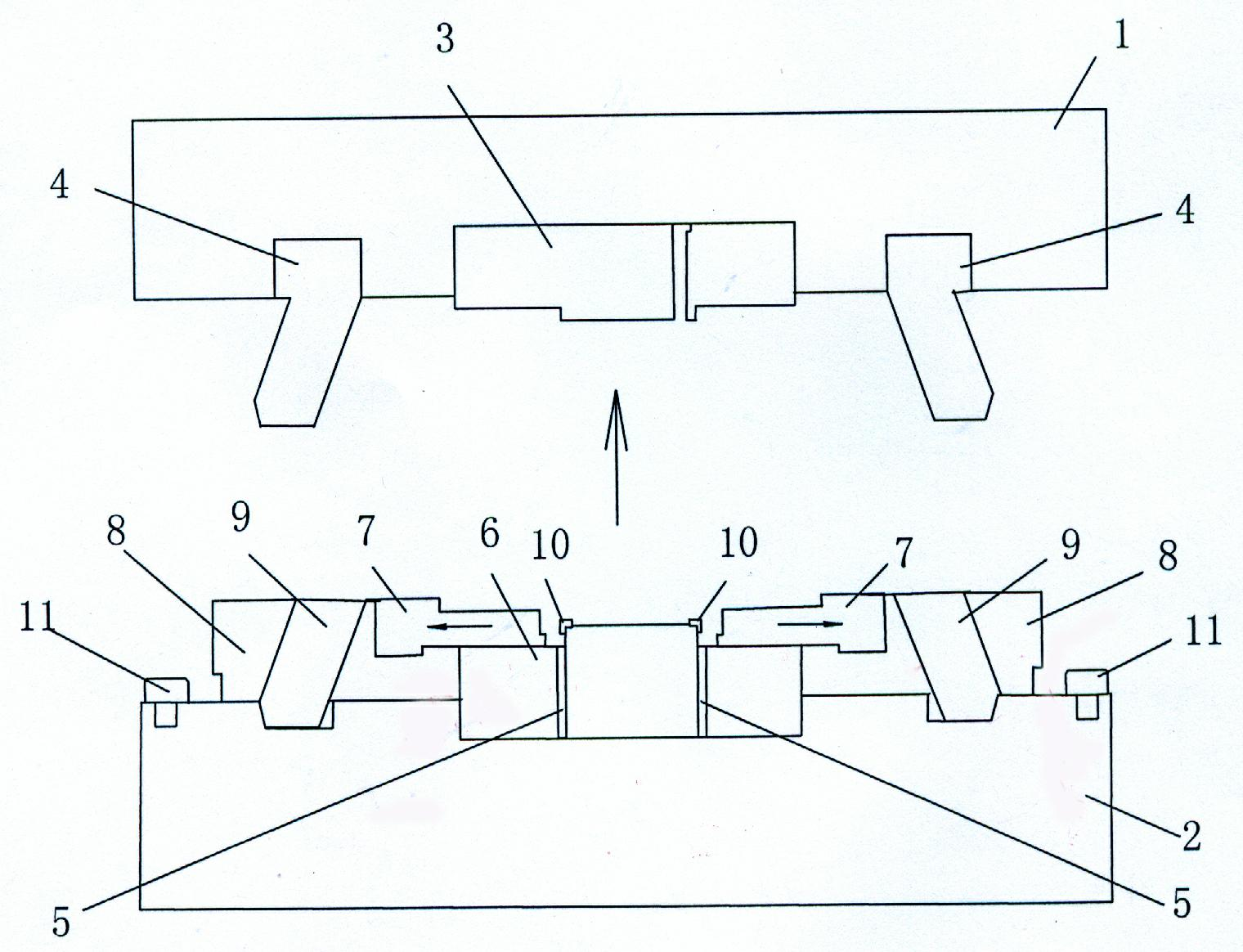 Mould requiring no thimble to participate in molding process