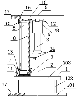 Permanent support device for monitoring displacement of flat top guide hole top plate and support monitoring method