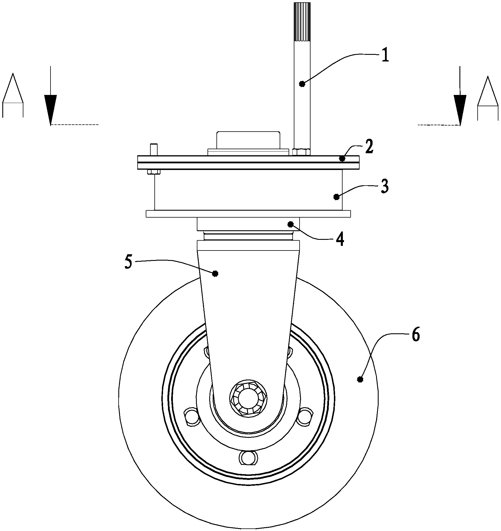 Steering device for controlling front wheel of motor tricycle