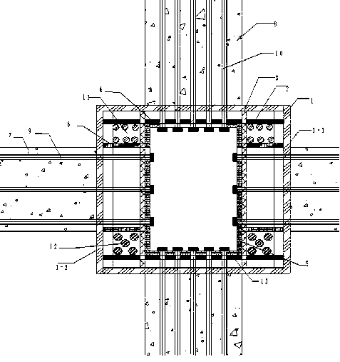 Fabricated concrete structure beam-column dry-wet combination connection structure and implementation method