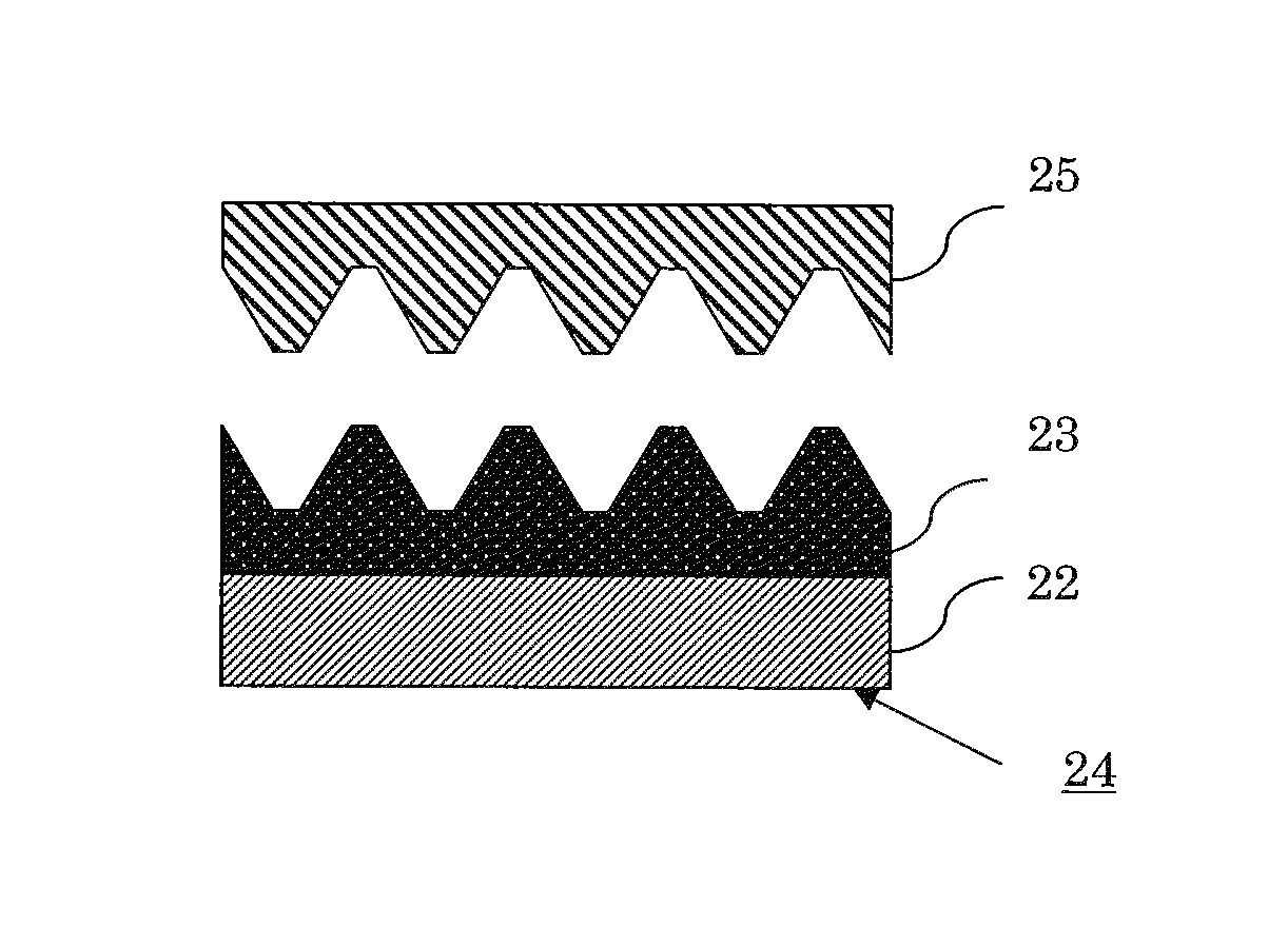 Diffraction grating, organic EL element using the same, and manufacturing methods thereof