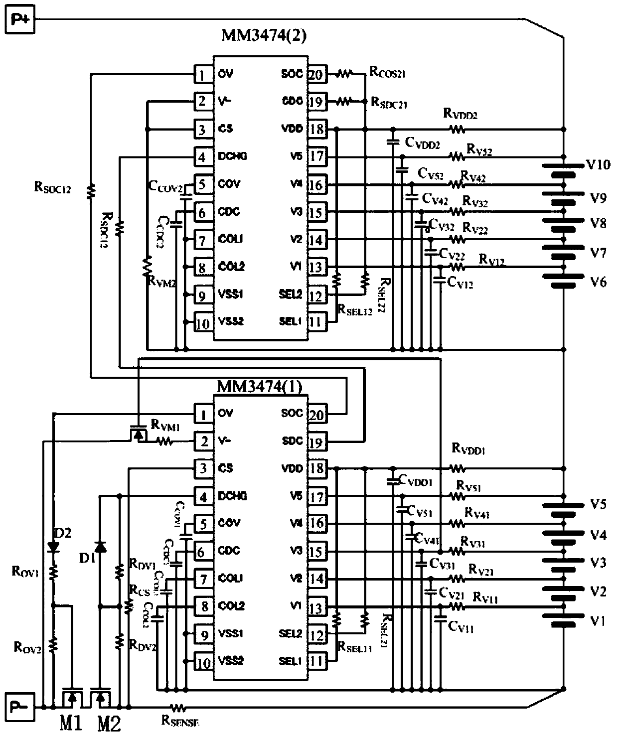 A cascaded battery protection circuit and its system