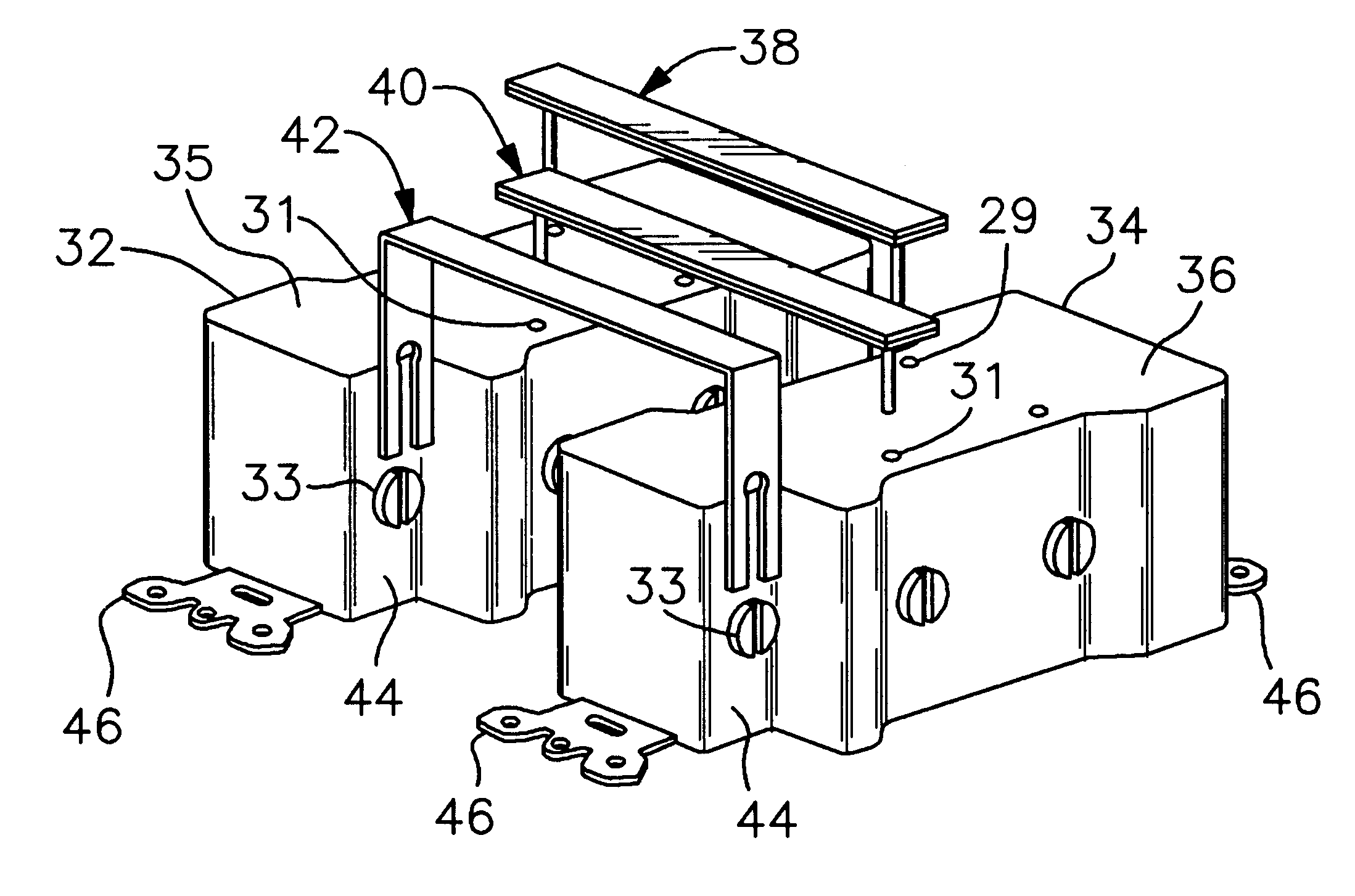 Ganged receptacle fixture apparatus