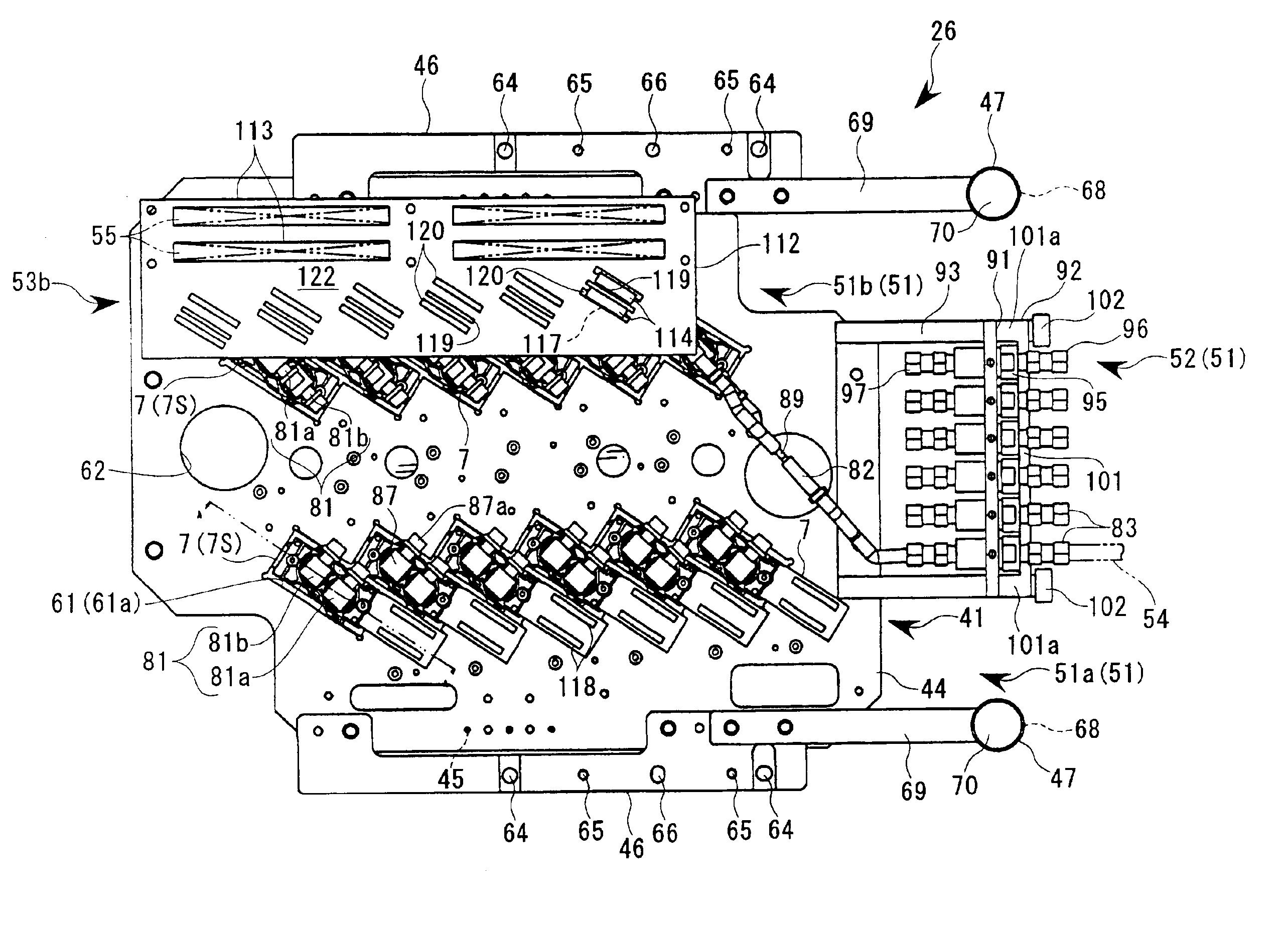 Head unit and method of setting the same; drawing system; methods of manufacturing liquid crystal display device, organic el device, electron emitting device, pdp device, electrophoresis display device, color filter, and organic el; and methods of forming spacer, metal wiring, lens, resist, and light diffuser