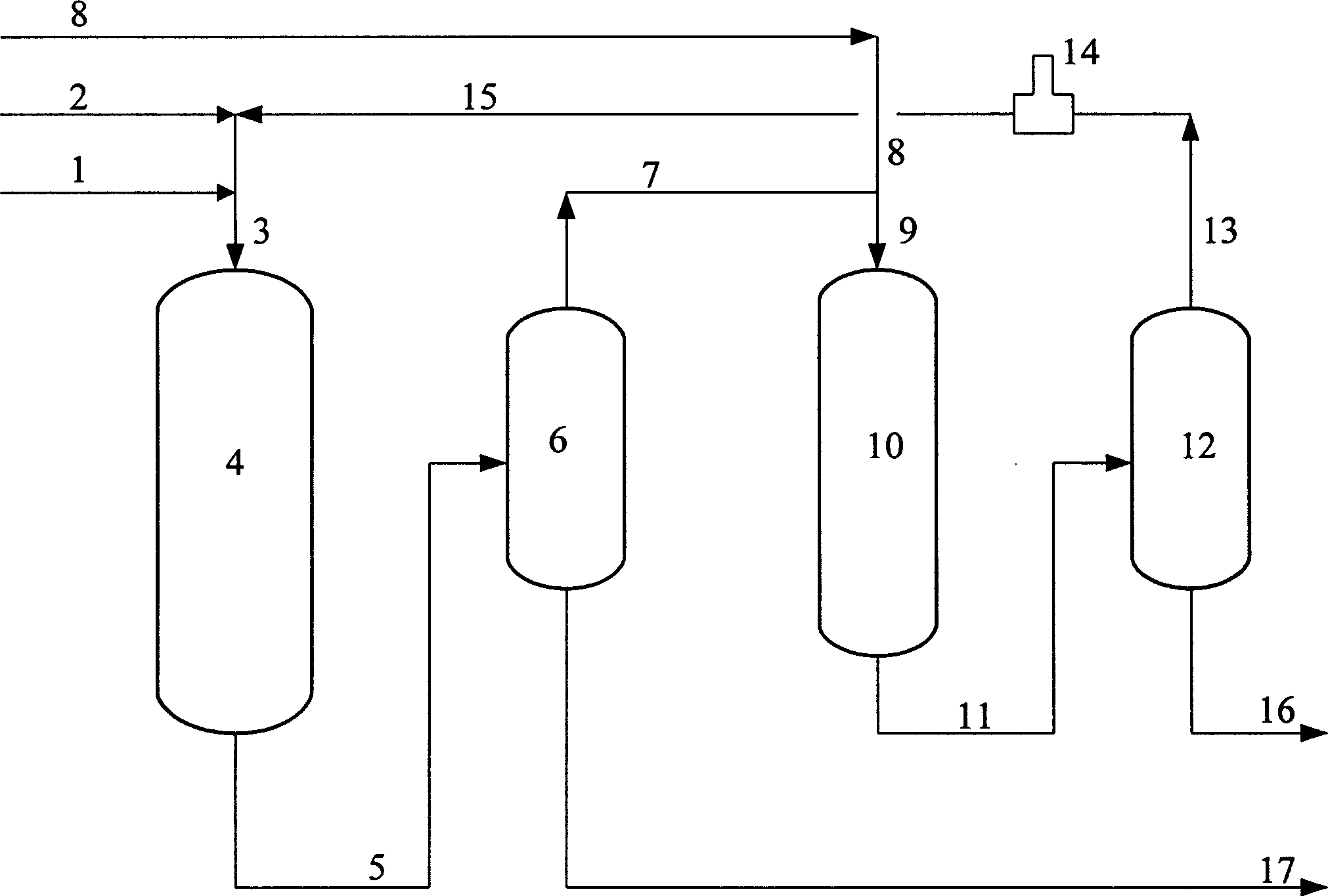 Method for reducing aromatic content of diesel oil in residual hydrogenation equipment