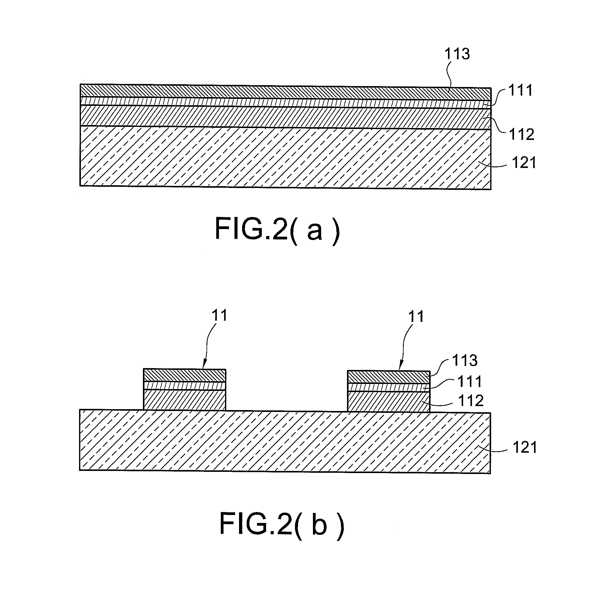 Light emitting diode element, method of fabrication and light emitting device