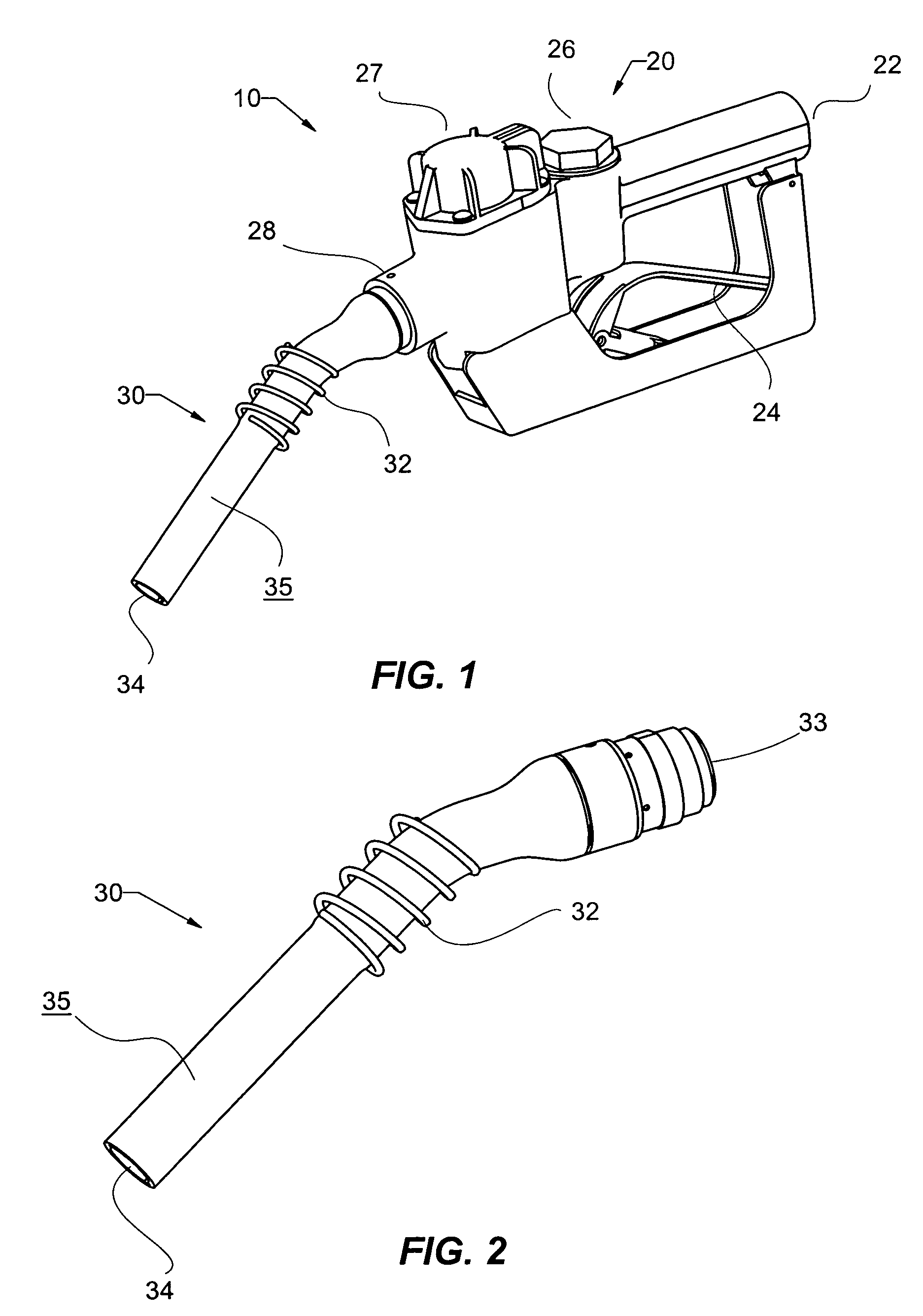 Fuel spout with a collection channel