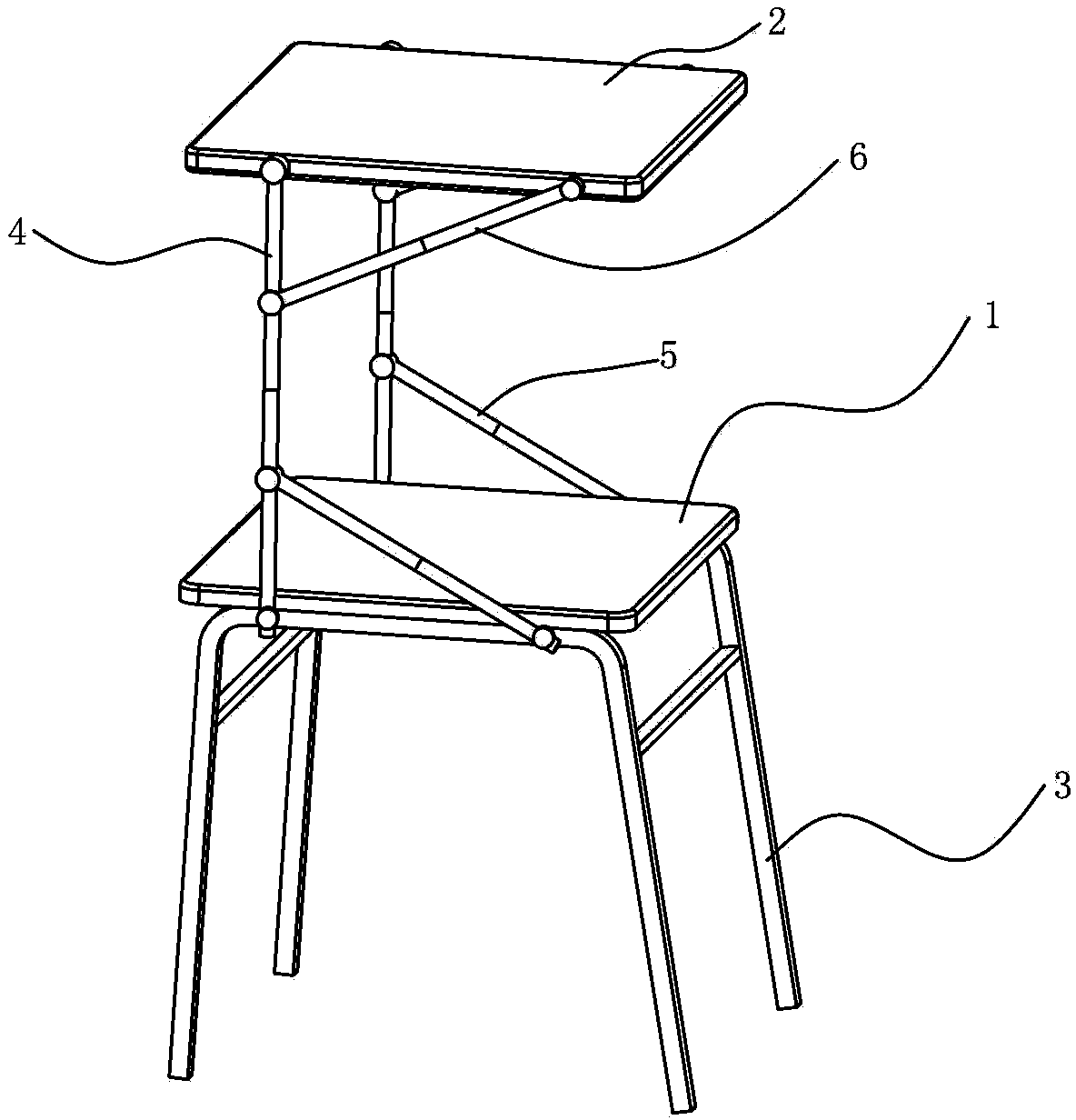Table-stool integrated chair
