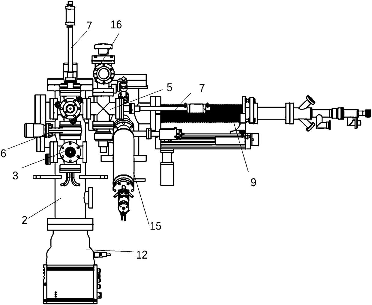 Thin film deposition device for volatile and corrosive substance and catalytic reaction test device based on ultrahigh vacuum condition