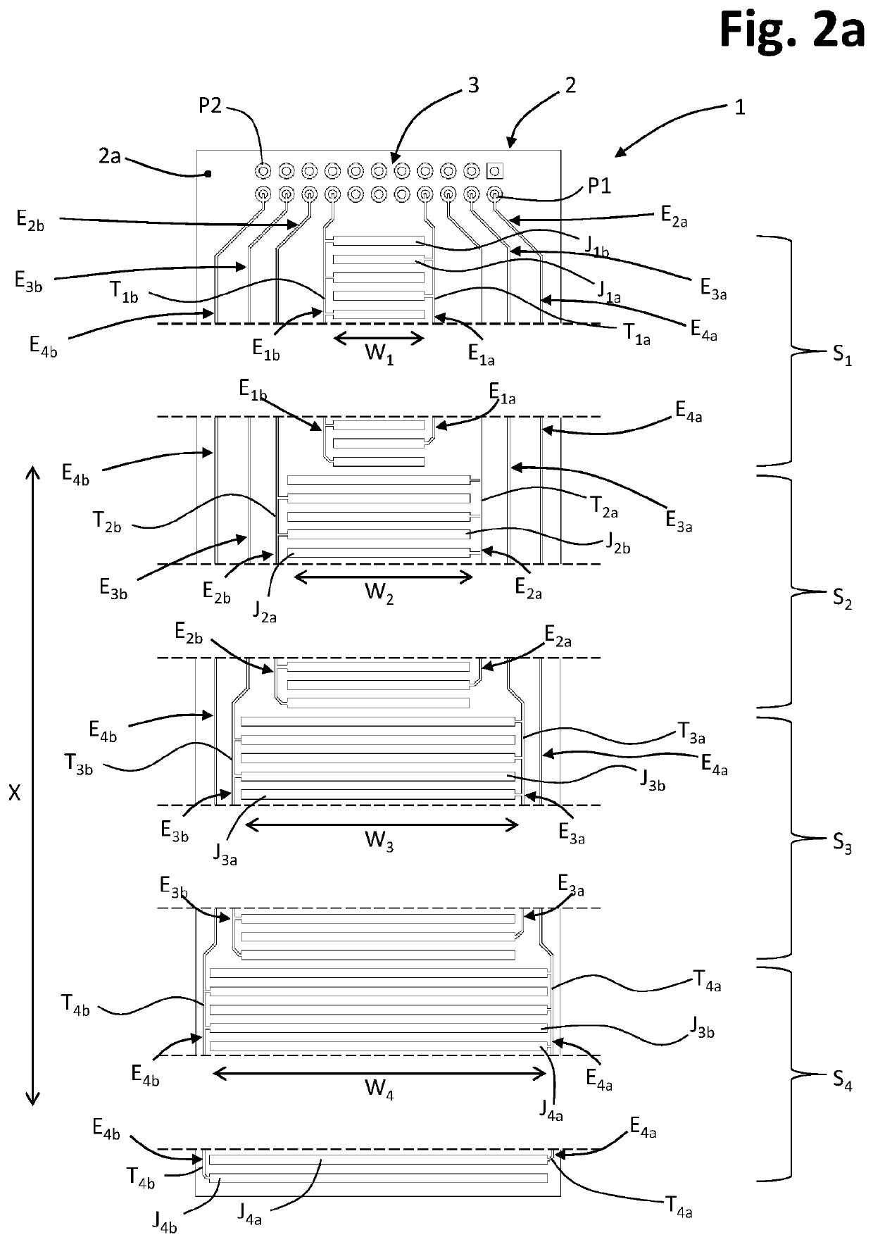 A capacitive sensor for detection of the level of a medium