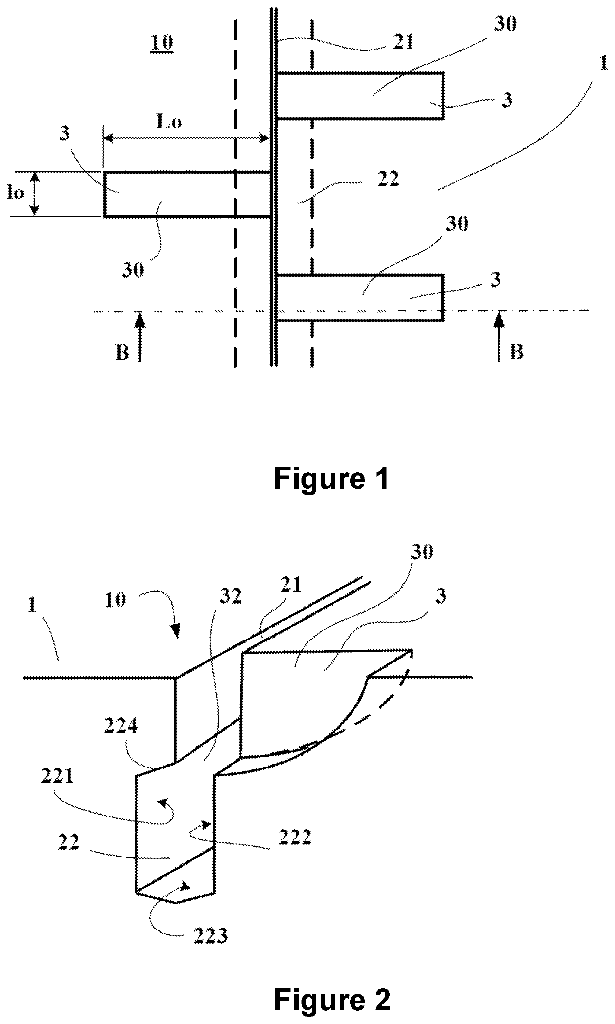 Tread Having Hidden Cavities Extended by Offset Openings