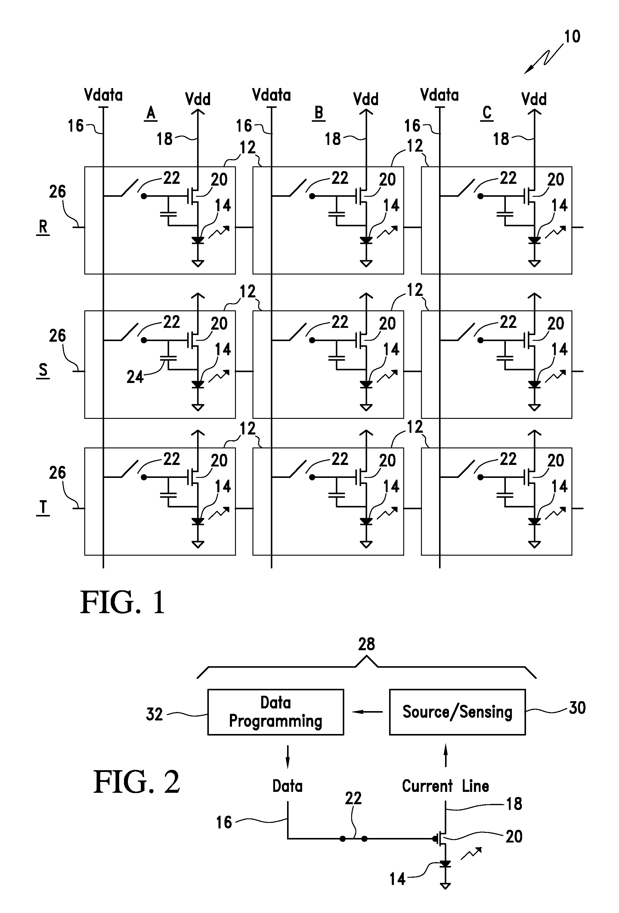 Active matrix display and method