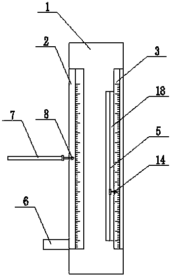 Student sitting height and table and chair height difference measuring scale