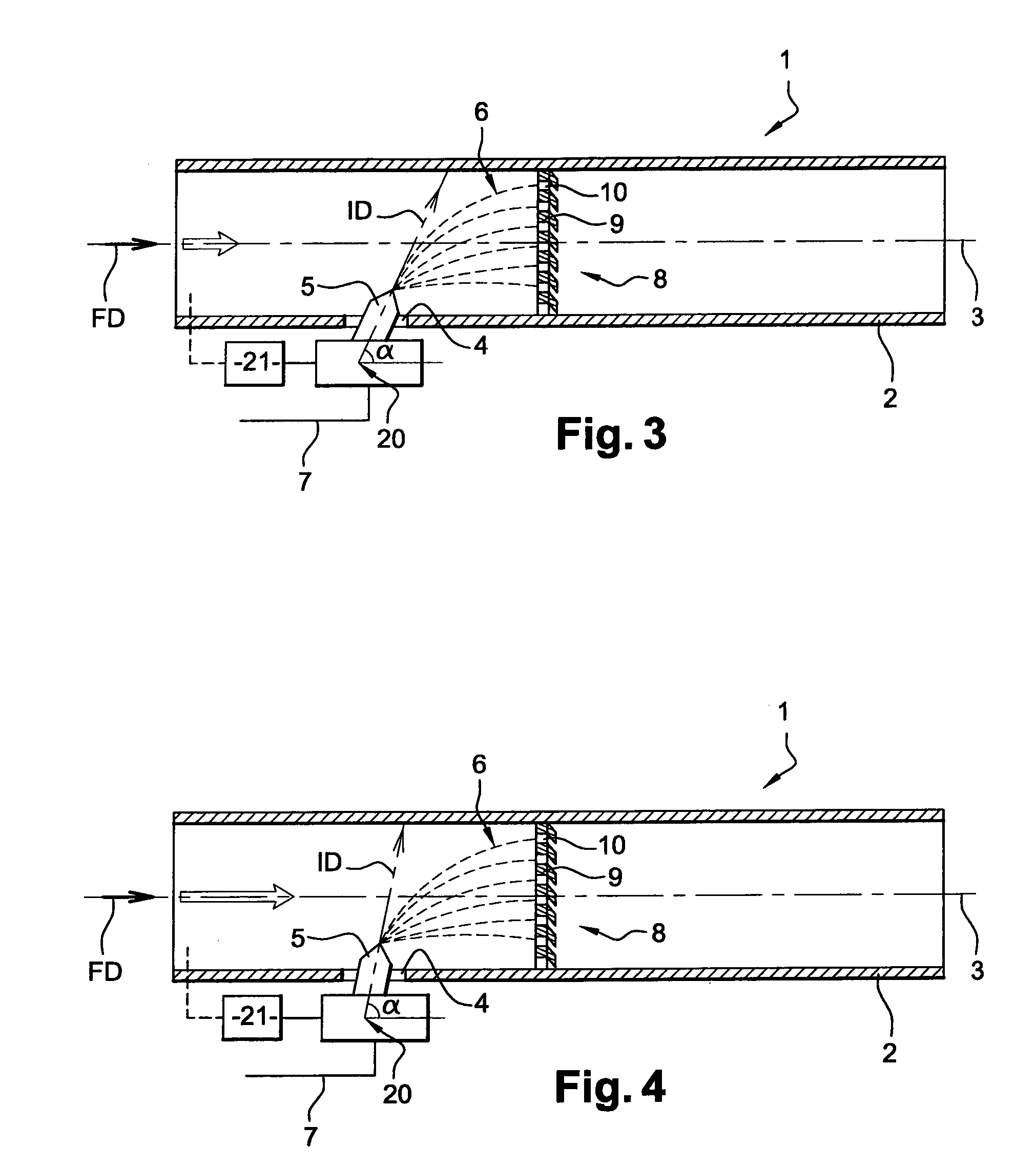 Mixing system in an exhaust gas mixing chamber