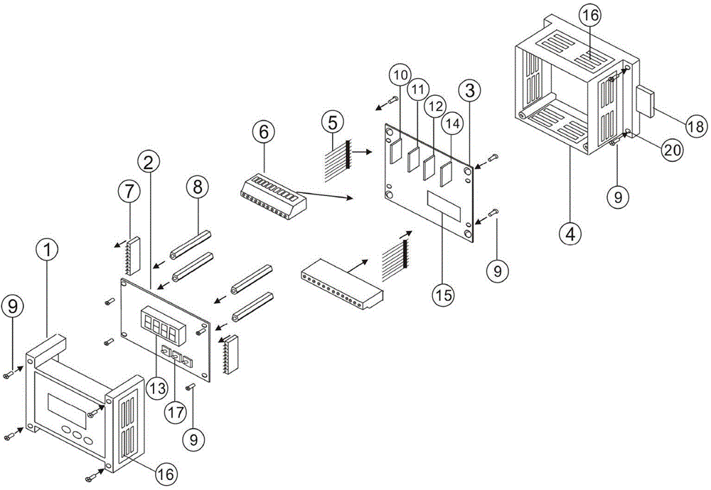 Self-protection module type communication base station monitoring device