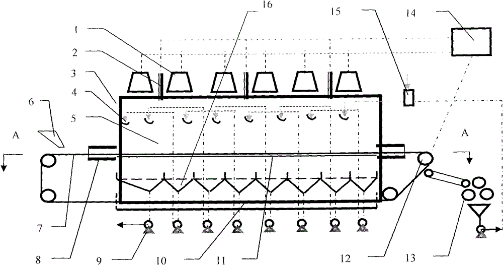 Tunnel type continuous microwave solid-liquid countercurrent extraction system