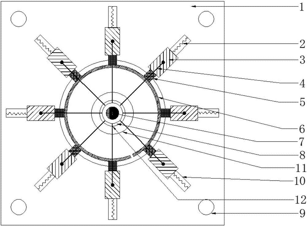 Testing device of radial rigidity of piston ring