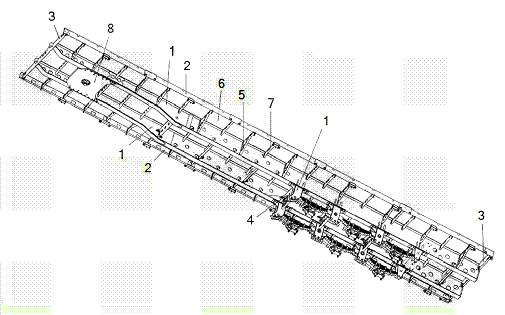 Assembled semi-trailer frame